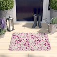 thumbnail image 2 of Pink Pioneer Flower Pattern Flannel Non Slip Door Rugs,Washable Door Mats Indoor,Decorative Door Mats,Dirt-Resistant and Absorbent Doormat for Entrance,Bedroom,Kitchen,Bathroom,23.5x16in(60x40cm), 2 of 5