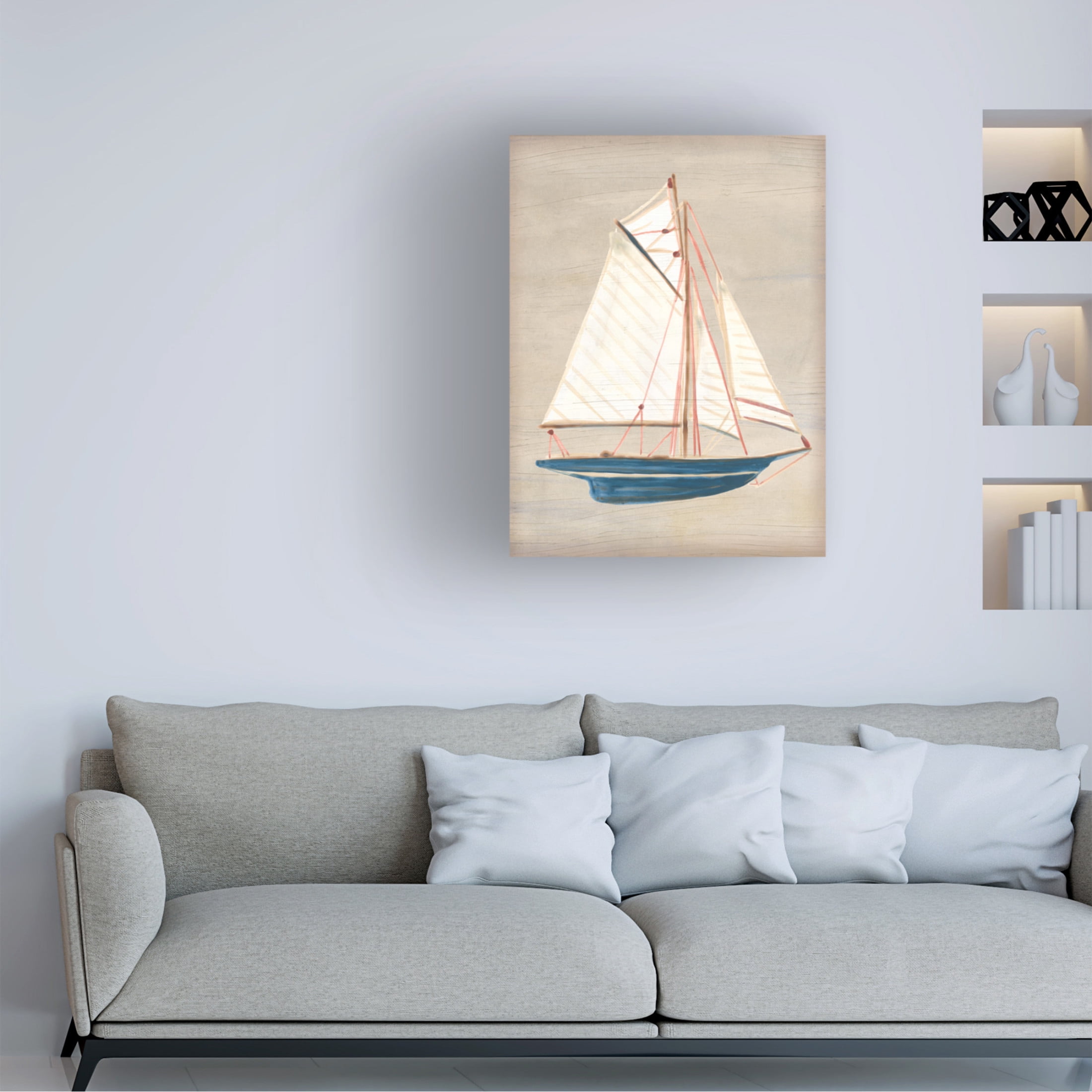 Trademark Fine Art June Erica Vess Driftwood Sailboat II Canvas Wall Art