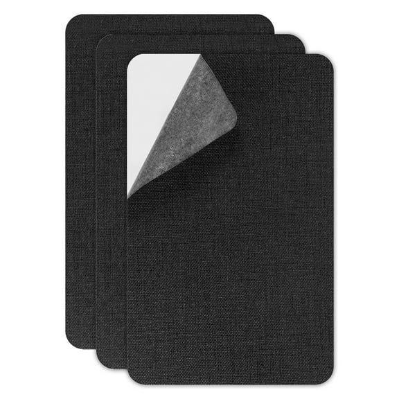 Uxcell Canvas Repair Patch, 3 Pcs 4.9 x 8 Inch Self-Adhesive Waterproof Linen Fabric Patch for Sofas Tote Bags Furniture Car Seats Canopy Tents Boat Covers, Black