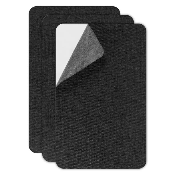 Parche de reparación de lienzo autoadhesivo Uxcell, parche de tela impermeable para sofás y muebles, negro 4.9 x 8"