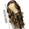 thumbnail image 2 of Long Curly Wavy Wig, Brown Headcover Glueless Brown Mixed Blonde Highlights for Women, Loose Wave Hair Glueless Heat Resistant Synthetic Wigs for Daily Party Use, 2 of 6