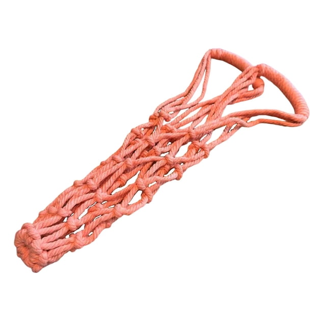 Portabebidas de cuerda tejida, elegante bolsa de red para botellas de agua, ideal para accesorios de camping