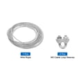 thumbnail image 3 of Uxcell 3/32 Clear Vinyl Coated Wire Rope 20ft Galvanized Steel with 2PCS M3 Loop Sleeves, 3 of 7
