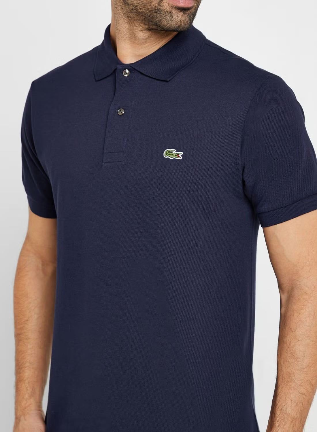 Lacoste Men's Short Sleeve Varsity L Regular Fit Polo, Barbeau Blue, S at   Men's Clothing store