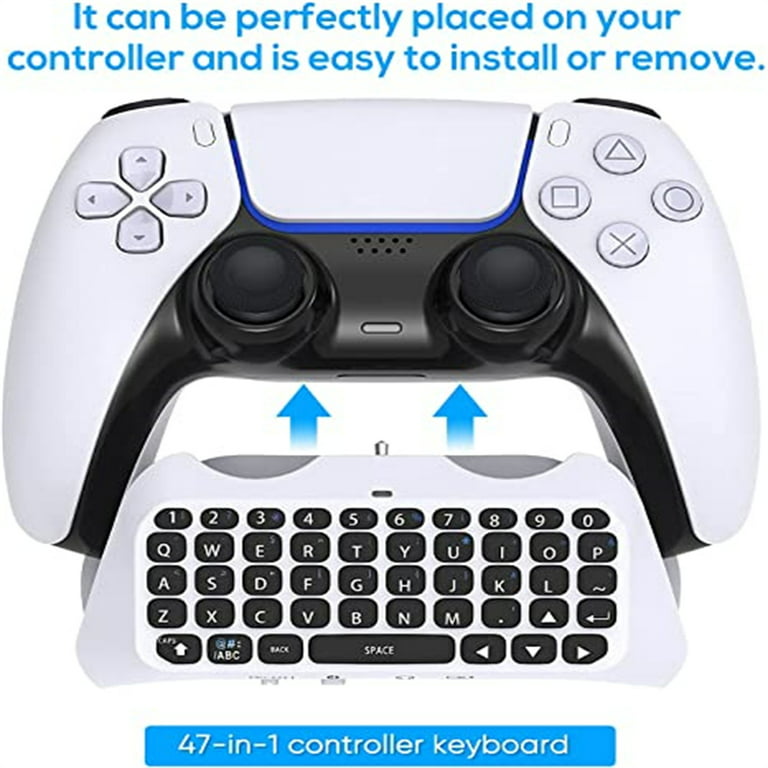 Ps5 mini clavier de contrôleur sans fil portable bluetooth 3.0 chatpad avec  haut-parleur prise audio 3,5 mm pour manette de jeu playstation 5