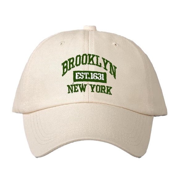 Embroidery BROOKLYN NEW YORK Baseball Cap Unisex Outdoor Soft Crown Dad Hat Sun Protection Beige