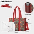 thumbnail image 5 of Teacher Tote Bag,Colorful Dinosaurs Abstract Shapes Pattern Teacher Utility Tote Bag,Large Work Tote Bags for Women with Multiple Pockets,Top Zipper Closure,13.8x10.6x6.7 Inch, 5 of 5