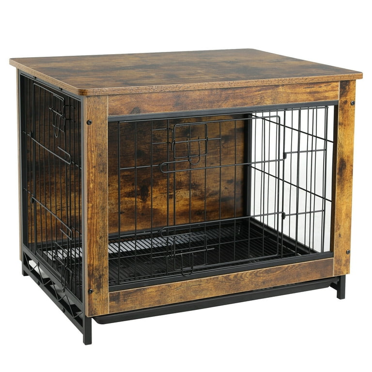 XXL Pet Crate Dog Bed Kennel Cage End Table Wood Oversized