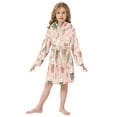 thumbnail image 6 of FORMRS Niños Bathrobe Unisex Hooded Robe Soft Plush Pajamas Sleepwear, Size 7-9T, Hand Drawn Cups, 6 of 7