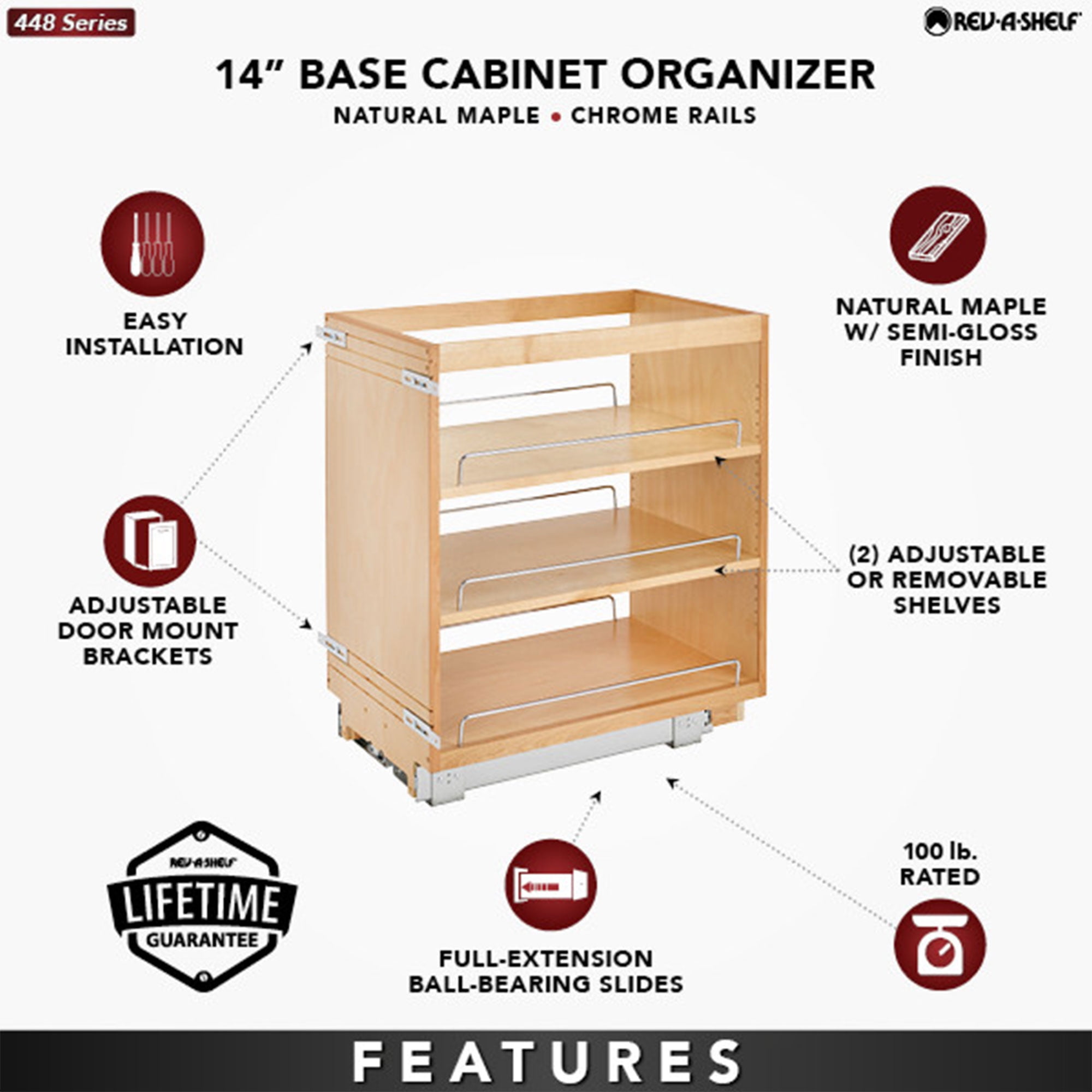 Rev A Shelf 6 Inch Adjustable Slide Shelves Pull Out Kitchen Cabinet Organizer Spice Rack Walmart