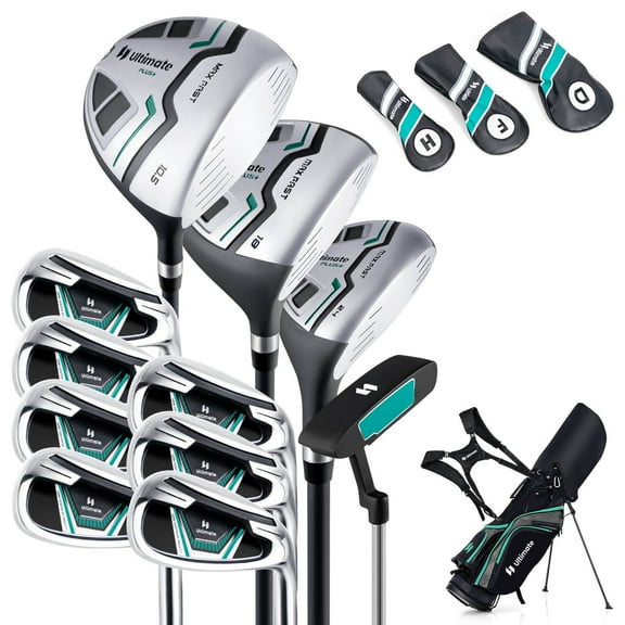 Costway Ultimate Men's Golf Complete Set with Rain Hood, 13 Pieces, Green