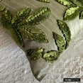 thumbnail image 4 of Throw Pillow Covers, Green Decorative Pillow Cover, Ribbon Leaf Tropical Theme Pillows Cover, 14x14 inch (35x35 cm) Throw Pillow Cover, Square Silk Pillows Cover, Floral - Leafy Days, 4 of 10
