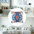 thumbnail image 5 of Throw Pillow Covers Blue and Orange Floral Pillow Covers  Vintage Paisley Throw Pillows Decorative Pillow Cases Cushion Covers for Bedroom Livingroom Sofa Farm House, 5 of 7