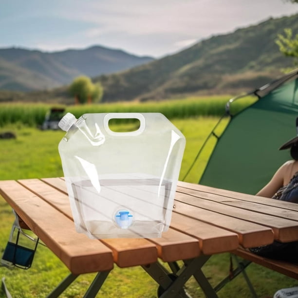 Sac D'Eau Pliable 5L Ou 10L Avec Robinet – Matériau Alimentaire, Poignée Renforcée – Idéal Pour Camping, Randonnée, Pique-Nique