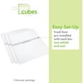 thumbnail image 6 of Clean Cubes 4-Gallon Pop-Up Trash Bins, 3-Pack, White – Disposable, Collapsible, with Fitted Trash Bags, 6 of 7