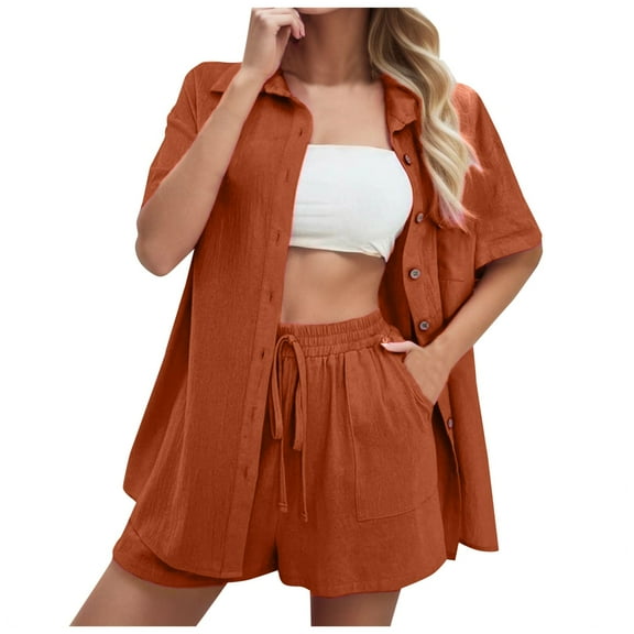 Womens Summer Outfits plus Size Swimwear Boy Shorts Swimsuit Cover up Set Little Girl Swimsuit Bottoms Ladies Bathing Suit Bottoms Bikini Top with Pants Set Women's Fashion Casual Suit Solid Brown XL