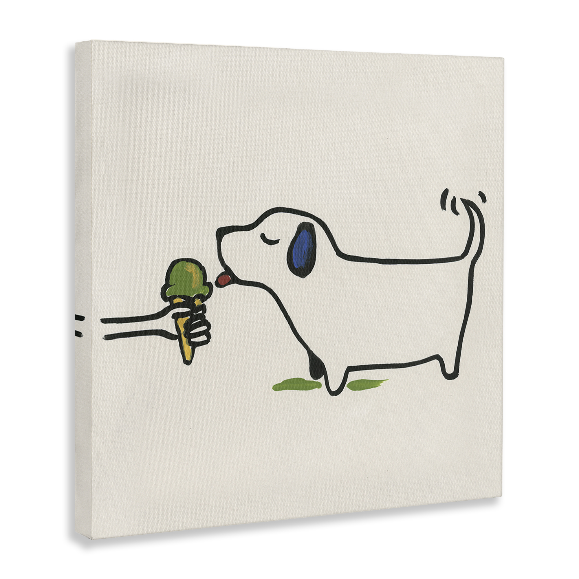 Stupell Industries Dog & Ice Cream Food & Beverage Painting Wrapped Canvas Art Print Wall Art, 36 x 36