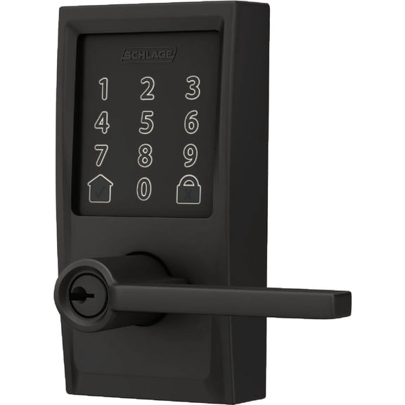 Schlage FE789WBVCEN622LAT Encode Smart Wi-Fi Entry Door Lock, Century Lever, Matte Black - Quantity 1