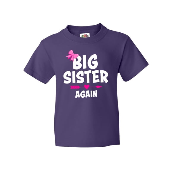 Inktastic Big Sister Again with Bow and Arrow Youth T-Shirt