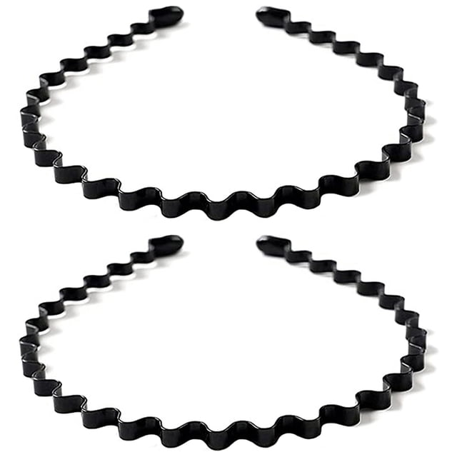Diadema de metal para hombres y mujeres, diademas onduladas unisex para hombres, aro de pelo de moda para niños, diadema de peine, diadema negra en espiral con dientes para accesorios para e