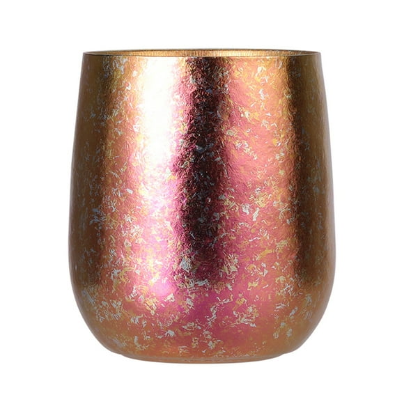 Graflsoa Double-Walled Titanium Frosted Cup with Thermal Insulation, Coral Pink, 255ml Capacity, Lightweight 70g Design, 79x90mm Size