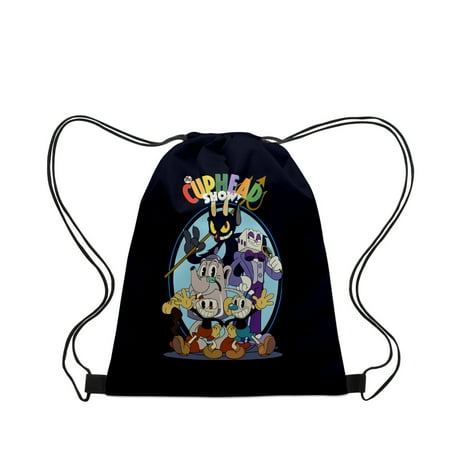 The Cuphead Show Handbags Cloth Canvas rawstring bag backpack Women/Men Leisure backpack