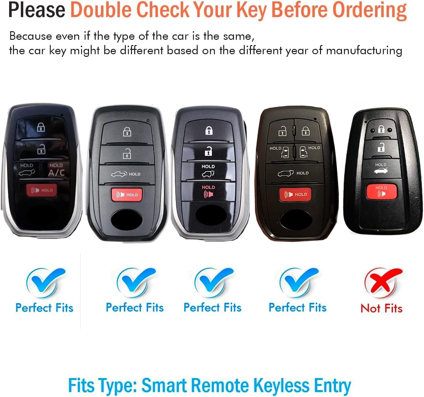 Smooth Matte Soft Touch TPU Key Fob Cover for Toyota Camry 2025 Land Cruiser 2019-2025 Sienna Venza Hilux Fortuner Highlander 2023-2025 Tundra Corolla bZ4X Prius 4 5 6 Button Remote Case