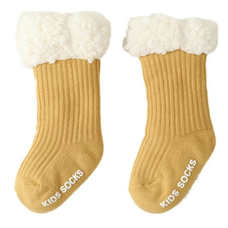 

Baby Socks Winter Thicken Warm Floor Socks for Girls Boys Cotton Anti Slip Solid Color Lamb Wool Socks Toddler Infant 0-3 Years