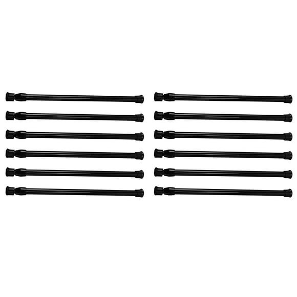 Small Tension Rods for Cabinets Cupboard Bars for RV Closets Refrigerator, Spring Rods 11.8 to 19.6 Inches, 12 Packs