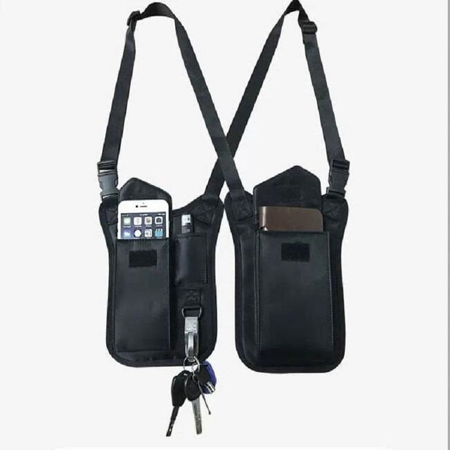 Bolso de hombro oculto antiladrones para las axilas, bolsillo oculto, bolso táctico multiusos de seguridad para hombres y mujeres con doble almacenamiento