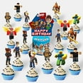 thumbnail image 5 of Roblox birthday party decoration set, equipped with Happy Birthday banners, latex balloons, Cake topper/Supercake topper supplies, 5 of 9