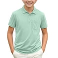 thumbnail image 2 of SERTG Boys Short Sleeve Button Up Shirt Collared School Uniform Preppy Style Casual Breathable Cotton Blend Shirt For Kids Daily Wear, 2 of 8