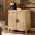 thumbnail image 4 of 2 Pcs Joaxswe Farmhouse Sideboard and Buffets, Natural Oak Buffet Cabinet with 2 Doors and Adjustable Shelves, Accent Cabinet for Living Room Kitchen Entryway, 4 of 11