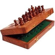 BCBESTCHESS Wooden Handcrafted Foldable Magnetic Chess Board Set with Magnetic Pieces and Extra Queens for Adults (10x10 Inches, Brown)