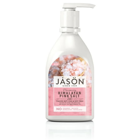 Jason Pampering Himalayan Pink Salt 2-in-1 Foaming Bath Soak & Body Wash, 30 Oz.