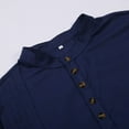 thumbnail image 6 of Miluxas Mens Robe Button Down Long Sleeve Cotton Linen Thobe Casual Gown Henley Shirt Navy XXL(XXL), 6 of 9