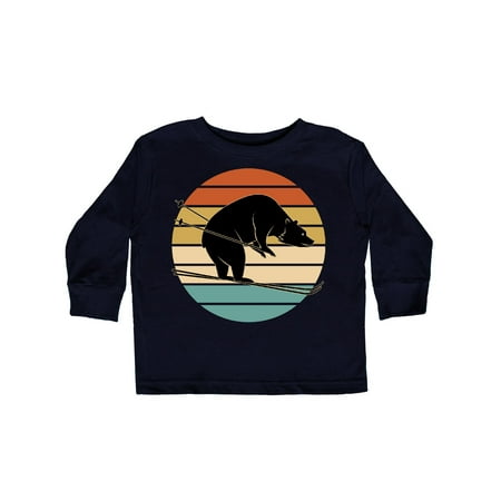 

Inktastic Skiing Bear Retro Sunset Gift Toddler Boy or Toddler Girl Long Sleeve T-Shirt