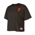 thumbnail image 2 of Women's New Era Black San Francisco Giants Boxy Pinstripe T-Shirt, 2 of 5