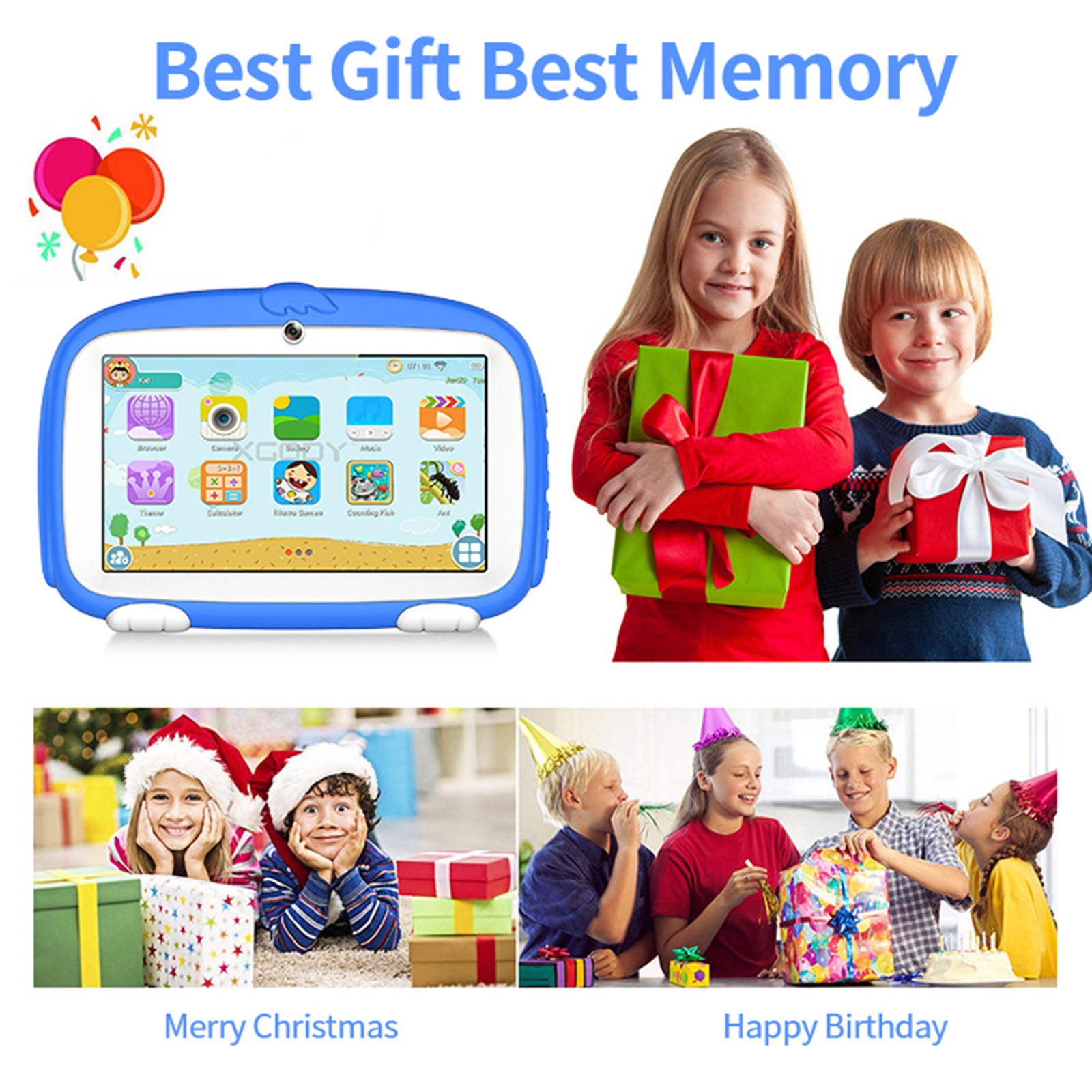 7-Inch Kids Tablet with Android 11, WiFi, Bluetooth, 2GB+32GB, 256GB Expandable, Parental Control, Dual Camera, 6000mAh Battery – Educational Learning Tablet Gift for Children
