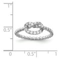 thumbnail image 4 of Solid 925 Sterling Silver CZ Cubic Zirconia Knot Anniversary Ring Band Size 8, 4 of 5