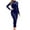 Blue Dress for Women, variant on Ygbgbb Women's Elegant Party Fashionable Pleated Long Sleeved Half High Neck Dress (Blue,XXL)