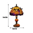 thumbnail image 2 of Vintage Stained Halloween Night Light,Pumpkin Spider Web Lamp Resin Base Spooky Desktop Decor for Home Mantel Shelf Gift, 2 of 6
