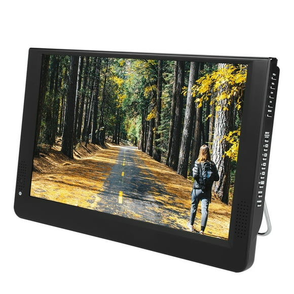 12inch Portable TV, 1080P Portable DVD Player for Car, ATV UHF VHF Stereo Surrounding Car Television Rechargable Car DVD Player for AV in Out, Memory MMC Card