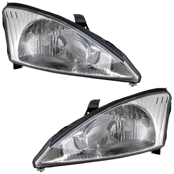 Brock Headlight for 2000-2004 Focus w/ Chrome Bezel Set 3S4Z13008CD