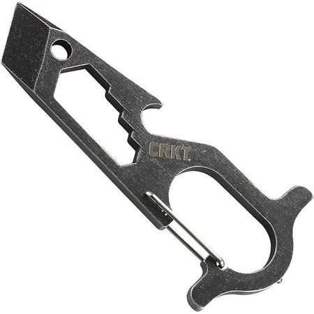 CRKT Pryma Stainless Steel Multitool: Compact and Lightweight EDC Metal Multi-Tool with Pry Bar Hex Wrench Bottle Opener Glass Breaker and Carabiner 9011