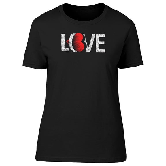 Word Love With A Red Heart T-Shirt Women -Image by Shutterstock, Female x-Large