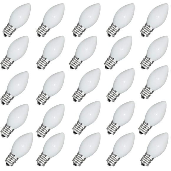 Bombillas GOOTHY C7 de cerámica blanca, 5 W, 120 V, paquete de 25