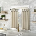 thumbnail image 4 of Archaeo 2-Pack Washed Cotton Twist Tab Cafe Curtain Pair, 52"W X 36"L, Oatmeal, 4 of 8
