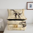 thumbnail image 5 of Homewish Retro Dinosaur Sketch Twin Comforter Sets,Rustic Wildlife Bedding Set,Brown,Black Reversible,2 Pieces,1 Comforter and 1 Pillowcase, 5 of 7