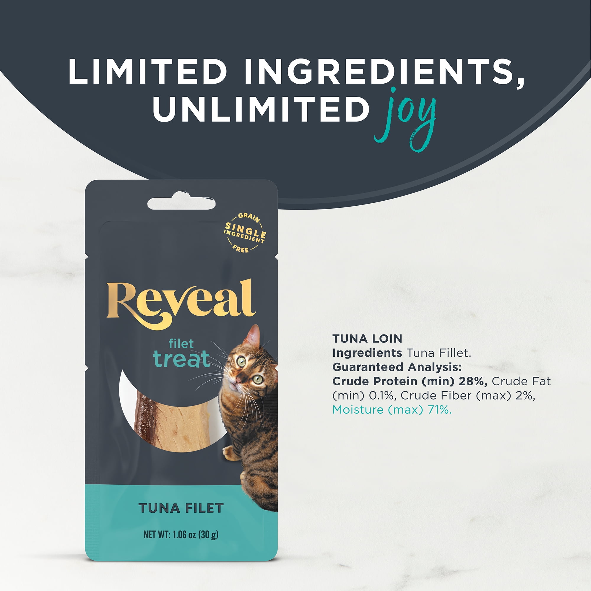 Reveal Pet Food Natural Cat Treats Whole Tuna Loin 1.06oz